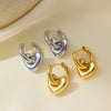 Wholesale Heart Hoop Detachable Titanium Steel Electroplated Earrings For Women