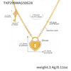 Wholesale Heart Lock Key Titanium Steel Jewelry Necklace Ring Set With Colorpreserving Electroplating For Women