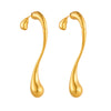 Wholesale Heart Pattern Stainless Steel And Titanium Steel Long Drop Earrings 18K Gold Plated For Women