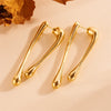 Wholesale Heart Pattern Stainless Steel And Titanium Steel Long Drop Earrings 18K Gold Plated For Women