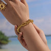 Wholesale Heart Pendant Bracelet Stainless Steel Furnace Vacuum Electroplated Stylish Hand Jewelry For Women