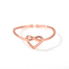 Wholesale Heart Shape Adjustable Opening Ring Copper 18K Gold Plated For Women