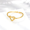 Wholesale Heart Shape Adjustable Opening Ring Copper 18K Gold Plated For Women