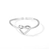 Wholesale Heart Shape Adjustable Opening Ring Copper 18K Gold Plated For Women