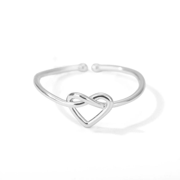Wholesale Heart Shape Adjustable Opening Ring Copper 18K Gold Plated For Women