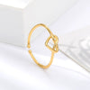 Wholesale Heart Shape Adjustable Opening Ring Copper 18K Gold Plated For Women