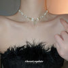 Wholesale Heart Shape Artificial Crystal And Pearl Clavicle Necklace Handmade For Women