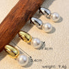Wholesale Heart Shape Geometric Stainless Steel Electroplated Pearl Earrings For Women
