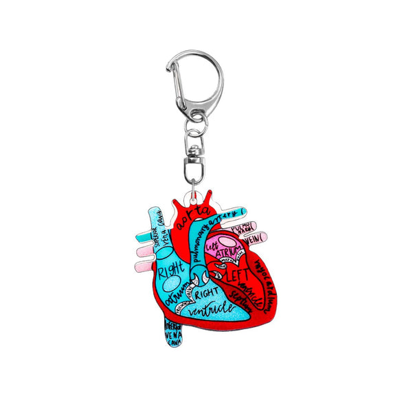 Wholesale Heart Shaped Acrylic Keychain With Nurse Theme Printing For Bag Charm Gift