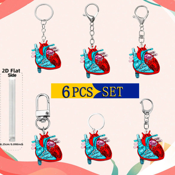 Wholesale Heart Shaped Acrylic Keychain With Nurse Theme Printing For Bag Charm Gift