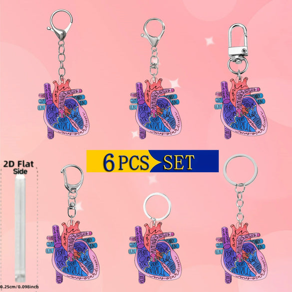 Wholesale Heart Shaped Acrylic Keychain With Nurse Theme Printing For Bag Charm