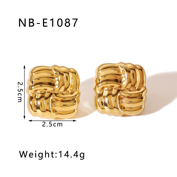Wholesale Heart Shaped And Geometric C Shaped Fashionable Earrings For Women Stainless Steel With 18K Vacuum Plated In Furnace