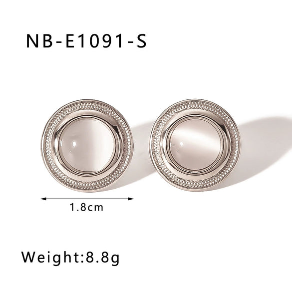Wholesale Heart Shaped And Geometric C Shaped Fashionable Earrings For Women Stainless Steel With 18K Vacuum Plated In Furnace