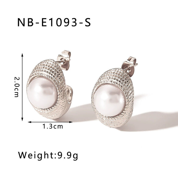 Wholesale Heart Shaped And Geometric C Shaped Fashionable Earrings For Women Stainless Steel With 18K Vacuum Plated In Furnace