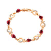 Wholesale Heart Shaped Copper Lady Bracelet With Hollow Out Elegant Flower And Diamond Embedded Design