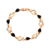 Wholesale Heart Shaped Copper Lady Bracelet With Hollow Out Elegant Flower And Diamond Embedded Design