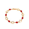 Wholesale Heart Shaped Copper Lady Bracelet With Hollow Out Elegant Flower And Diamond Embedded Design