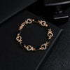 Wholesale Heart Shaped Copper Lady Bracelet With Hollow Out Elegant Flower And Diamond Embedded Design