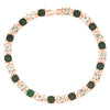 Wholesale Heart Shaped Copper Lady Bracelet With Hollow Out Elegant Flower And Diamond Embedded Design