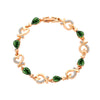 Wholesale Heart Shaped Copper Lady Bracelet With Hollow Out Elegant Flower And Diamond Embedded Design