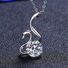 Wholesale Heart Shaped Cow Head Pendant Necklace With Little Red Riding Book Quick Hand Shake Voice 1 Karat Moissanite Silver And White Copper Plated Platinum