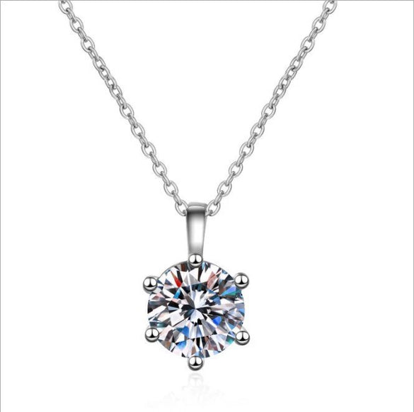 Wholesale Heart Shaped Cow Head Pendant Necklace With Little Red Riding Book Quick Hand Shake Voice 1 Karat Moissanite Silver And White Copper Plated Platinum