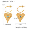 Wholesale Heart Shaped Devil's Eye Pendant Earrings And Multi Layer Necklace In Titanium Steel With 18K Real Gold Electroplated For Women