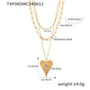 Wholesale Heart Shaped Devil's Eye Pendant Earrings And Multi Layer Necklace In Titanium Steel With 18K Real Gold Electroplated For Women