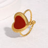 Wholesale Heart Shaped Electroplated Stainless Steel Open Ring Women's Jewelry