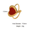 Wholesale Heart Shaped Electroplated Stainless Steel Open Ring Women's Jewelry