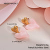 Wholesale Heart Shaped Geometric Resin 18K Gold Electroplated Earrings For Women