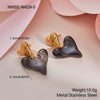 Wholesale Heart Shaped Geometric Resin 18K Gold Electroplated Earrings For Women
