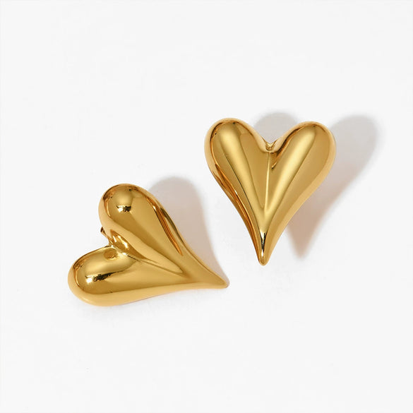 Wholesale Heart Shaped Hollow Stainless Steel Earrings With Electroplating Treatment Fashionable And Exquisite For Women