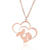 Wholesale Heart Shaped Hollow Stainless Steel Necklace With Heart Shaped Pendant For Mother And Kids Electroplated