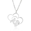 Wholesale Heart Shaped Hollow Stainless Steel Necklace With Heart Shaped Pendant For Mother And Kids Electroplated