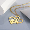 Wholesale Heart Shaped Hollow Stainless Steel Necklace With Heart Shaped Pendant For Mother And Kids Electroplated