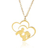 Wholesale Heart Shaped Hollow Stainless Steel Necklace With Heart Shaped Pendant For Mother And Kids Electroplated