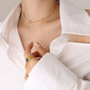 Wholesale Heart Shaped Love Pattern 316L Stainless Steel Gold Plated Jewelry Set For Women Necklace And Bracelet