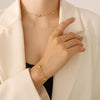 Wholesale Heart Shaped Love Pattern 316L Stainless Steel Gold Plated Jewelry Set For Women Necklace And Bracelet