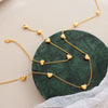 Wholesale Heart Shaped Love Pattern 316L Stainless Steel Gold Plated Jewelry Set For Women Necklace And Bracelet