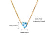 Wholesale Heart Shaped Stainless Steel Birthstone Necklace With 18K Gold Plated Electroplating For Women