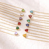Wholesale Heart Shaped Stainless Steel Birthstone Necklace With 18K Gold Plated Electroplating For Women