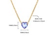 Wholesale Heart Shaped Stainless Steel Birthstone Necklace With 18K Gold Plated Electroplating For Women