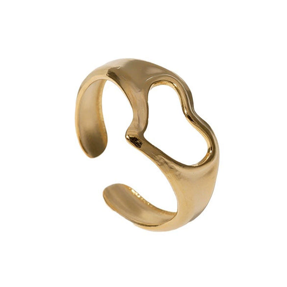 Wholesale Heartd Stainless Steel Open Ring With Electroplating In Simple Cold And Cute Style