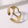 Wholesale Heartd Stainless Steel Open Ring With Electroplating In Simple Cold And Cute Style