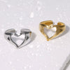 Wholesale Heartd Stainless Steel Open Ring With Electroplating In Simple Cold And Cute Style