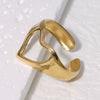 Wholesale Heartd Stainless Steel Open Ring With Electroplating In Simple Cold And Cute Style