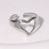 Wholesale Heartd Stainless Steel Open Ring With Electroplating In Simple Cold And Cute Style