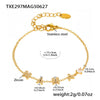 Wholesale Heart Shaped Super Flash Zircon Stainless Steel 18K Gold Plated Necklace Bracelet Set For Women