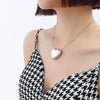Wholesale Heart Shaped 316L Stainless Steel Clavicle Chain Necklace For Women With Electroplating And Geometric Design